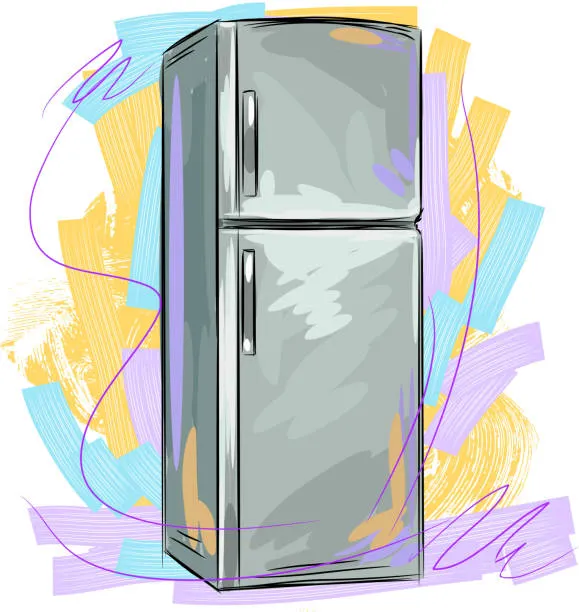 A beautiful illustration of a refrigerator